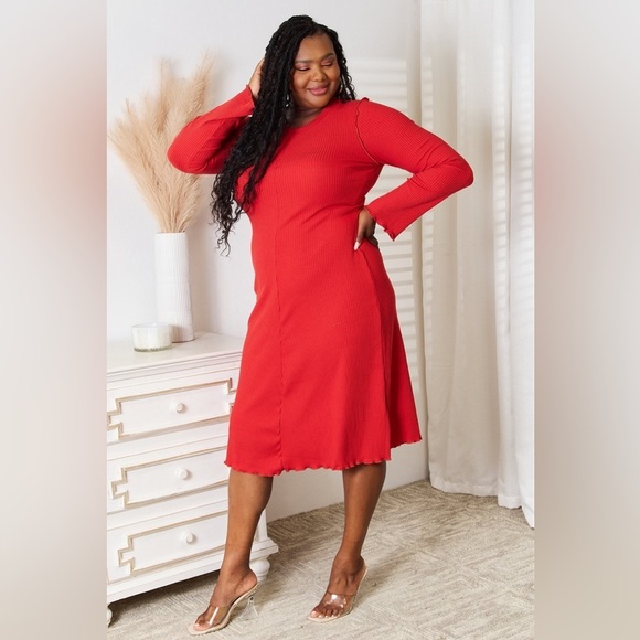 NEW**-Culture Code Full Size Round Neck Long Sleeve Dress OFFERS WELCOME - Picture 3 of 6